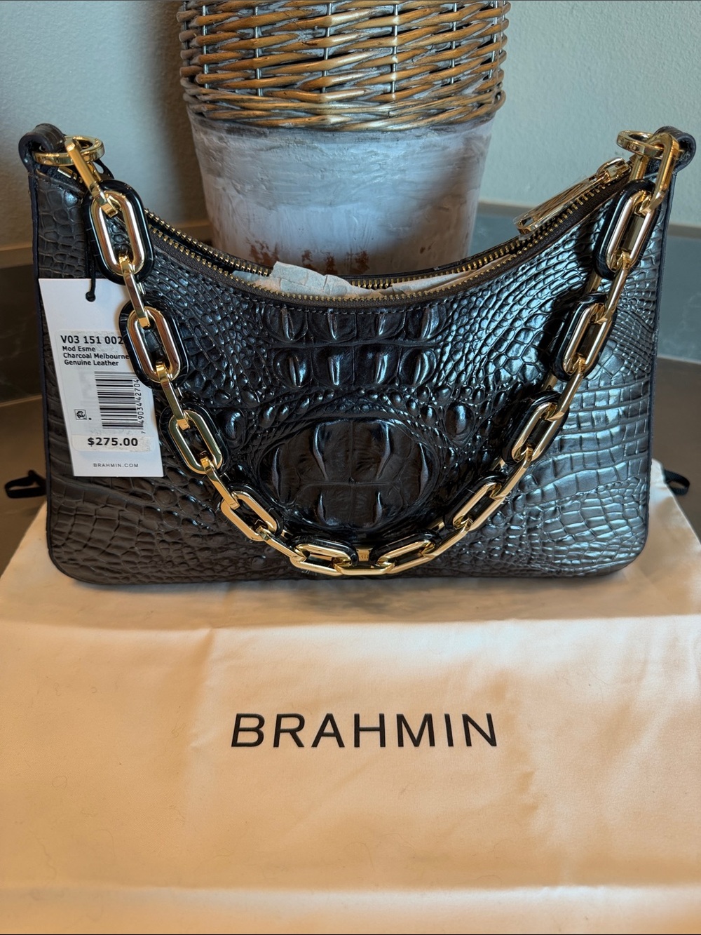 Brahmin Mod Esme shoulder bag  in Charcoal Melbourne